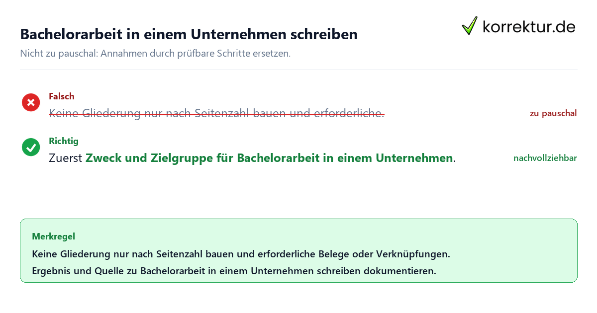 Ungeeignete und belastbare Vorgehensweise bei Bachelorarbeit in einem Unternehmen schreiben