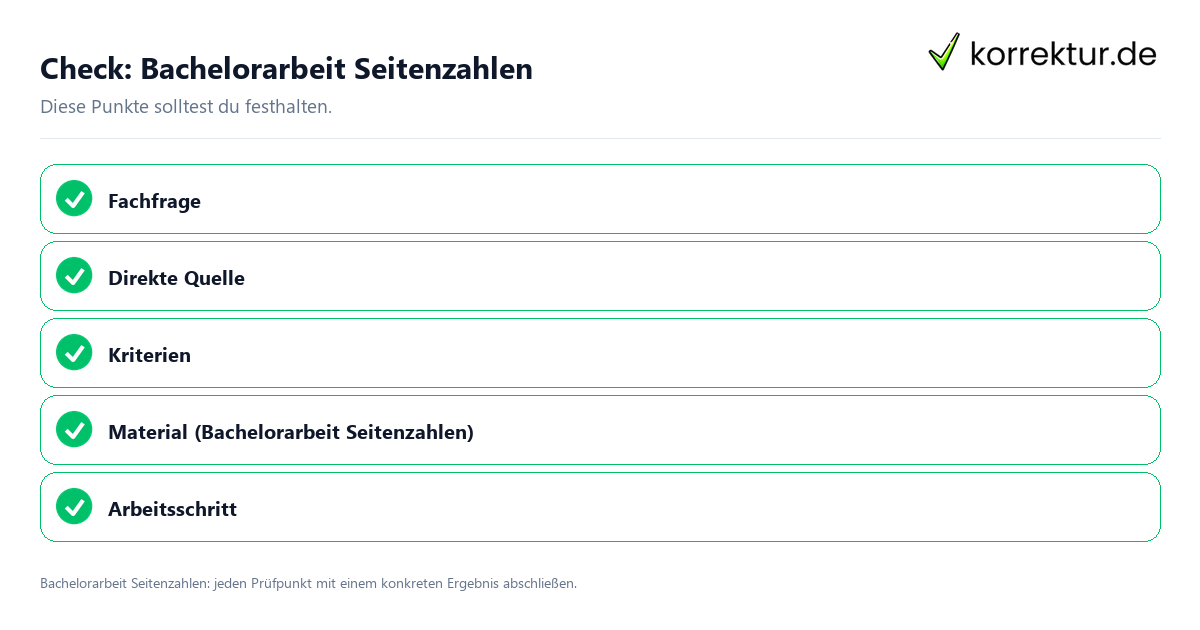 Check: Bachelorarbeit Seitenzahlen Bachelorarbeit Seitenzahlen mit einer themenspezifischen Checkliste