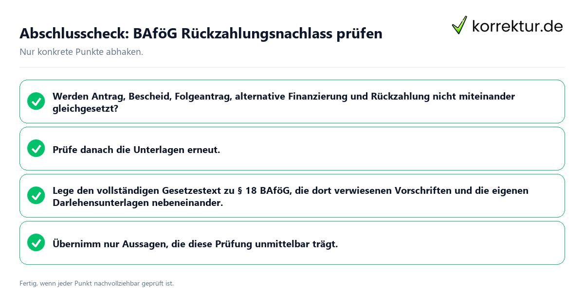 Abschlusscheck: BAföG Rückzahlungsnachlass prüfen Konkreter Abschlusscheck zu BAföG Rückzahlungsnachlass prüfen