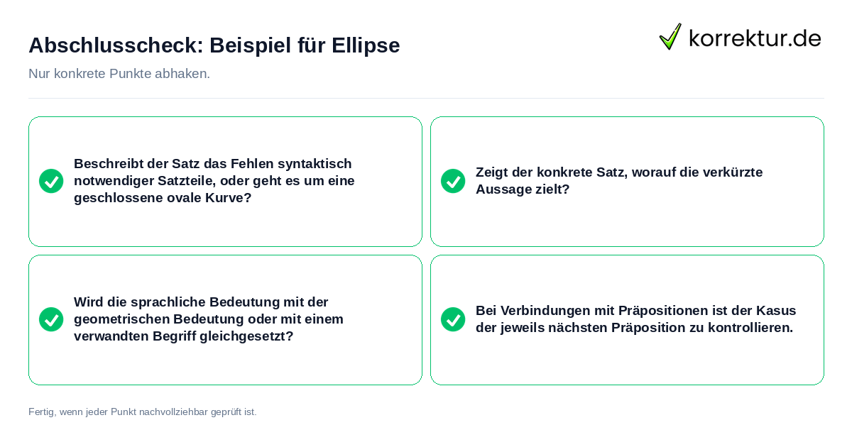 Konkreter Abschlusscheck zu Beispiel für Ellipse