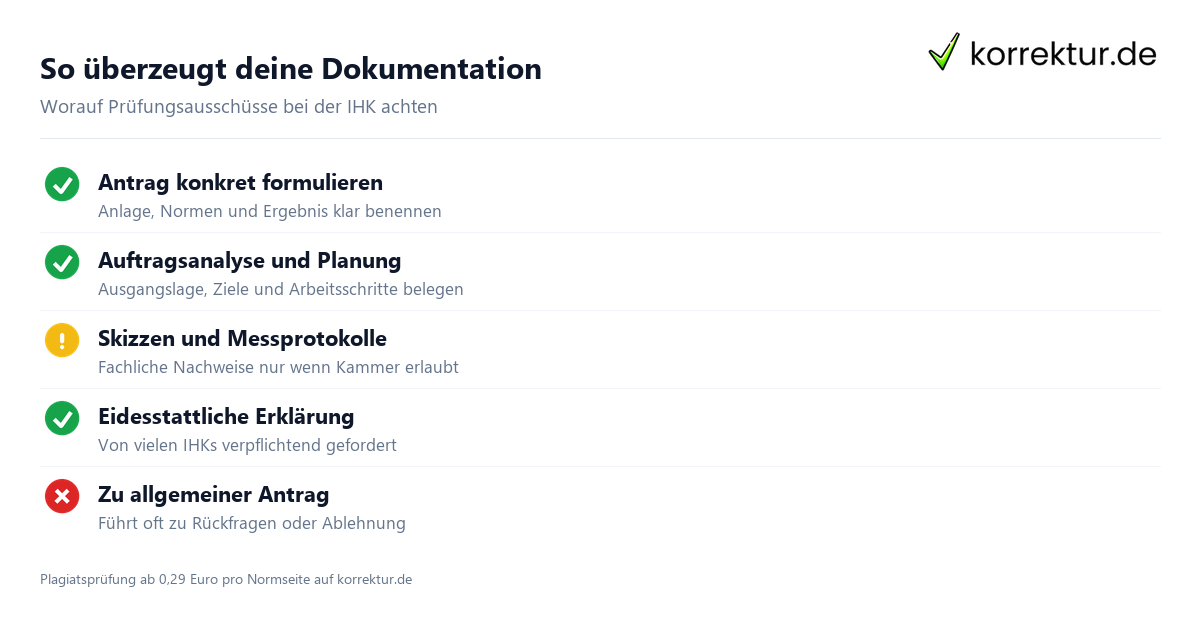 So überzeugt deine Dokumentation Betrieblicher Auftrag: Checkliste für Antrag und Dokumentation
