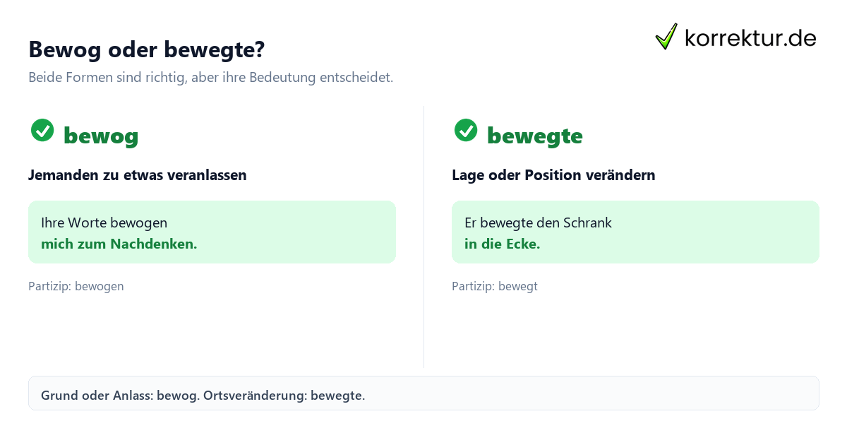 bewog oder bewegte bewog oder bewegte