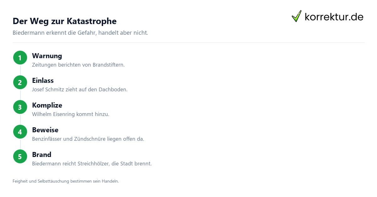 Biedermann und die Brandstifter: Schritte