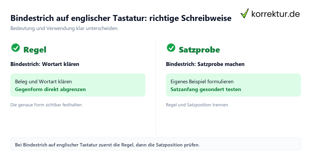 Bindestrich auf englischer Tastatur: richtige Schreibweise