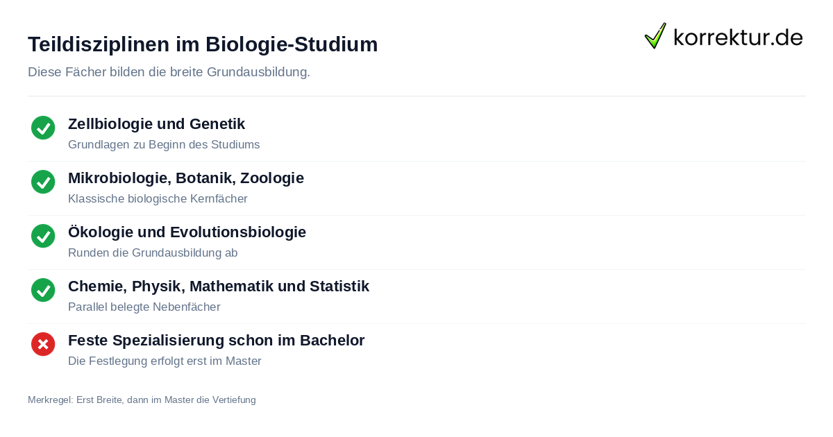 Biologie studieren: zentrale Teildisziplinen im Studium