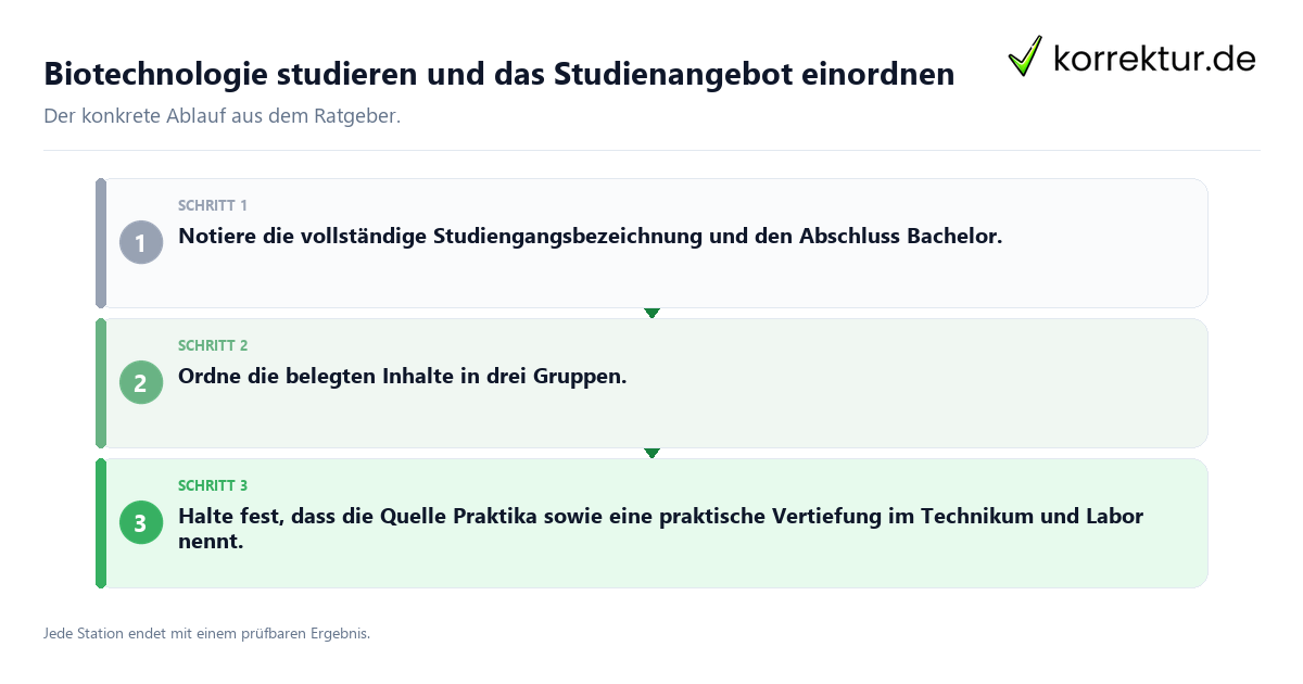 Biotechnologie studieren und das Studienangebot einordnen Konkrete Schritte zu Biotechnologie studieren und das Studienangebot einordnen