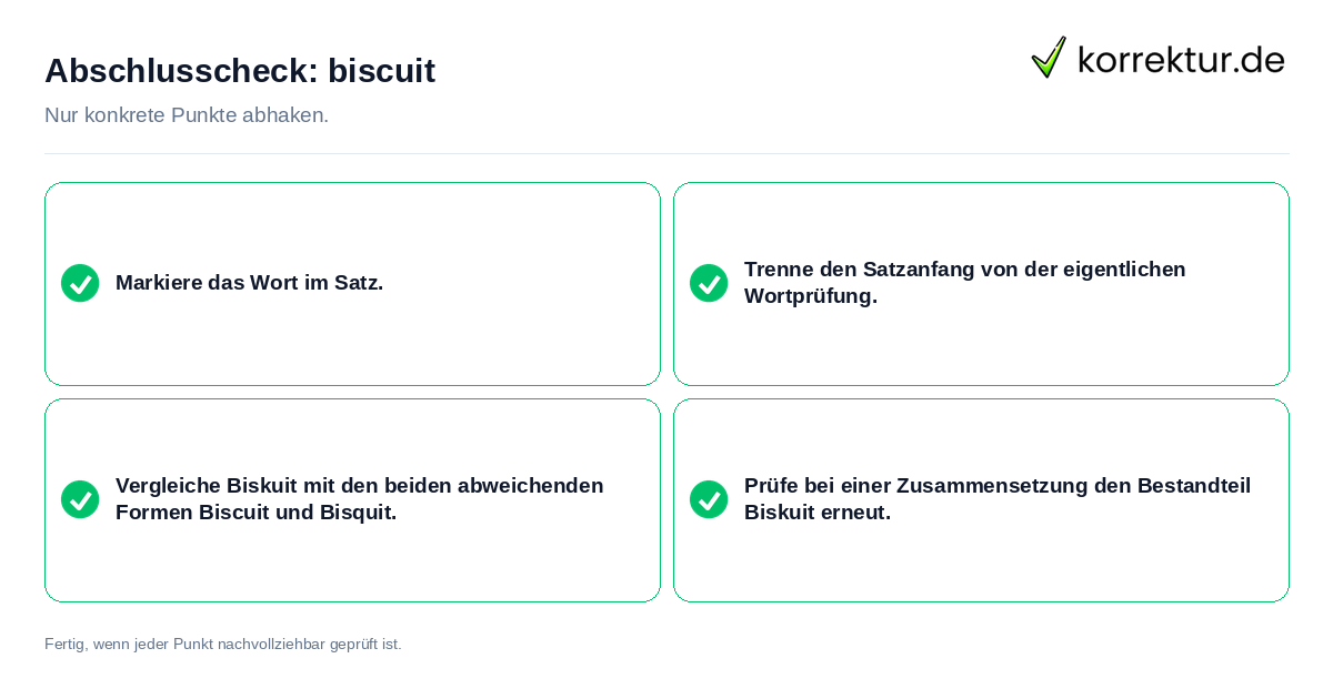 Konkreter Abschlusscheck zu biscuit