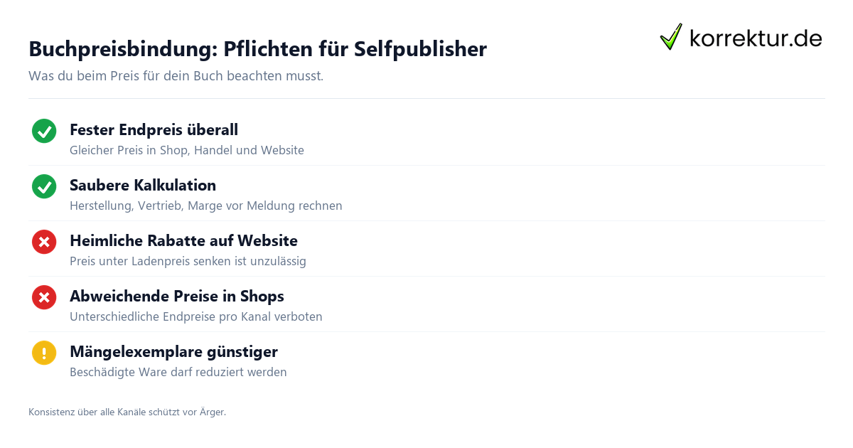 Buchpreisbindung Regeln für Selfpublisher Checkliste