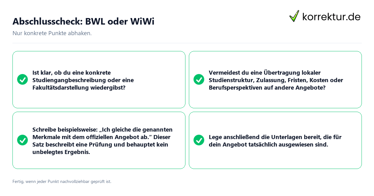 Konkreter Abschlusscheck zu BWL oder WiWi