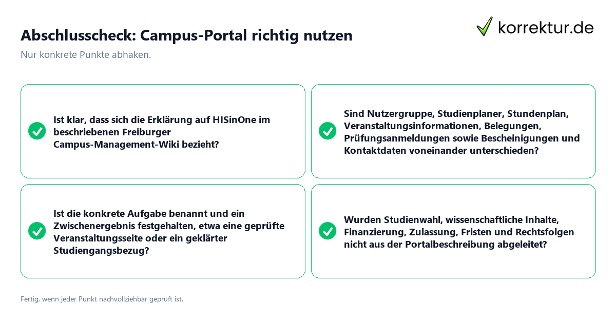 Konkreter Abschlusscheck zu Campus-Portal richtig nutzen