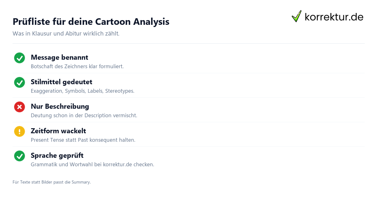 Cartoon Analysis – Stilmittel deuten Cartoon Analysis: Stilmittel exaggeration, symbol, label deuten
