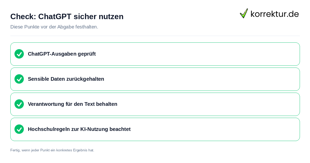 ChatGPT sicher nutzen: Prüfliste mit vier Punkten