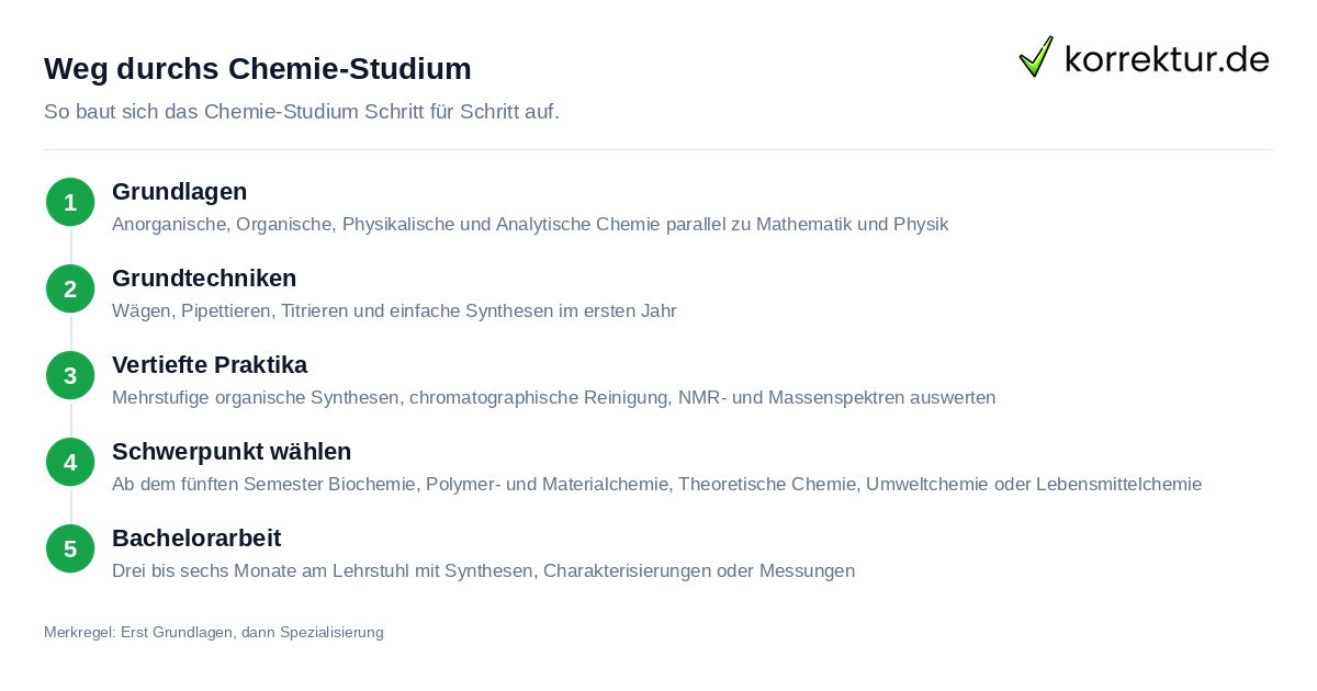 Weg durchs Chemie-Studium Chemie studieren: Ablauf von Grundlagen bis Bachelorarbeit