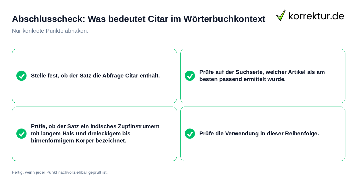 Konkreter Abschlusscheck zu Was bedeutet Citar im Wörterbuchkontext