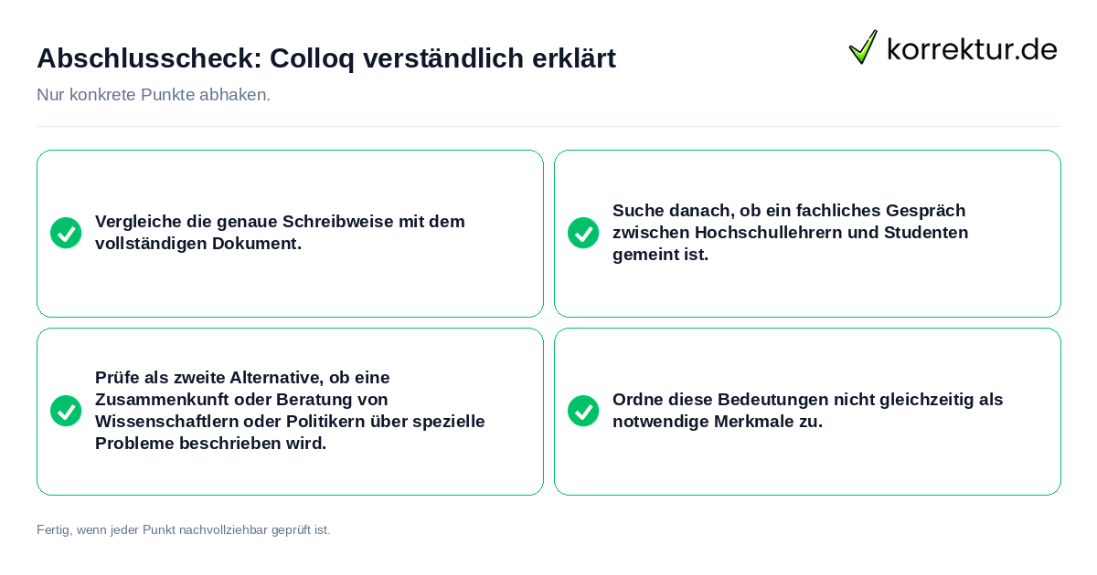 Konkreter Abschlusscheck zu Colloq verständlich erklärt