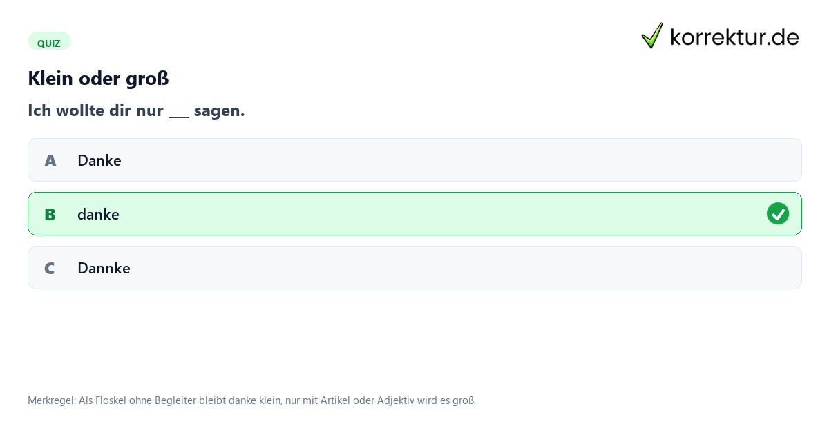danke groß oder klein