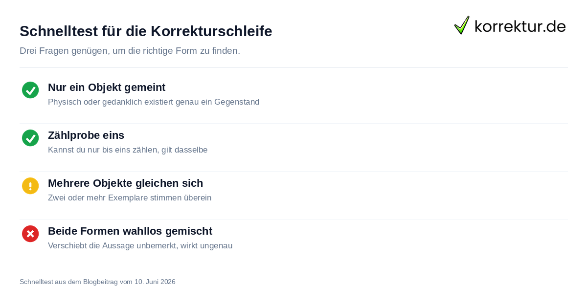Checkliste dasselbe oder das gleiche richtig nutzen