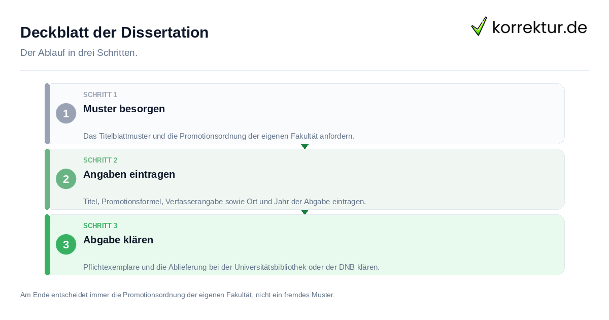 Deckblatt der Dissertation: der Ablauf in drei Schritten