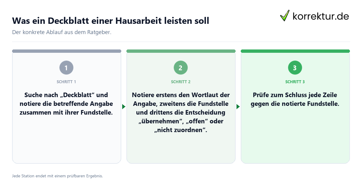 Konkrete Schritte zu Was ein Deckblatt einer Hausarbeit leisten soll