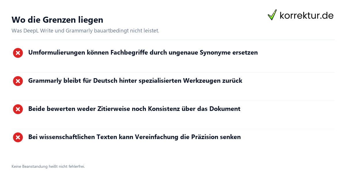 Wo die Grenzen liegen DeepL Write und Grammarly als Schreibhilfen: Grenzen im Überblick