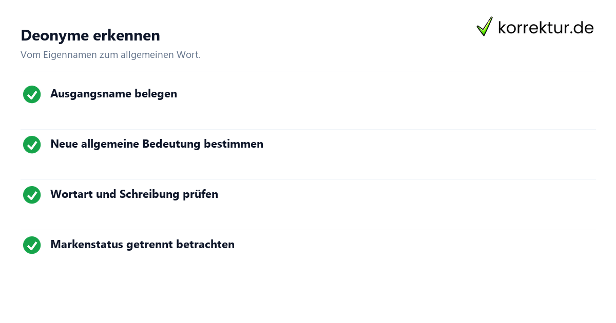 Deonyme erkennen Deonym Beispiele
