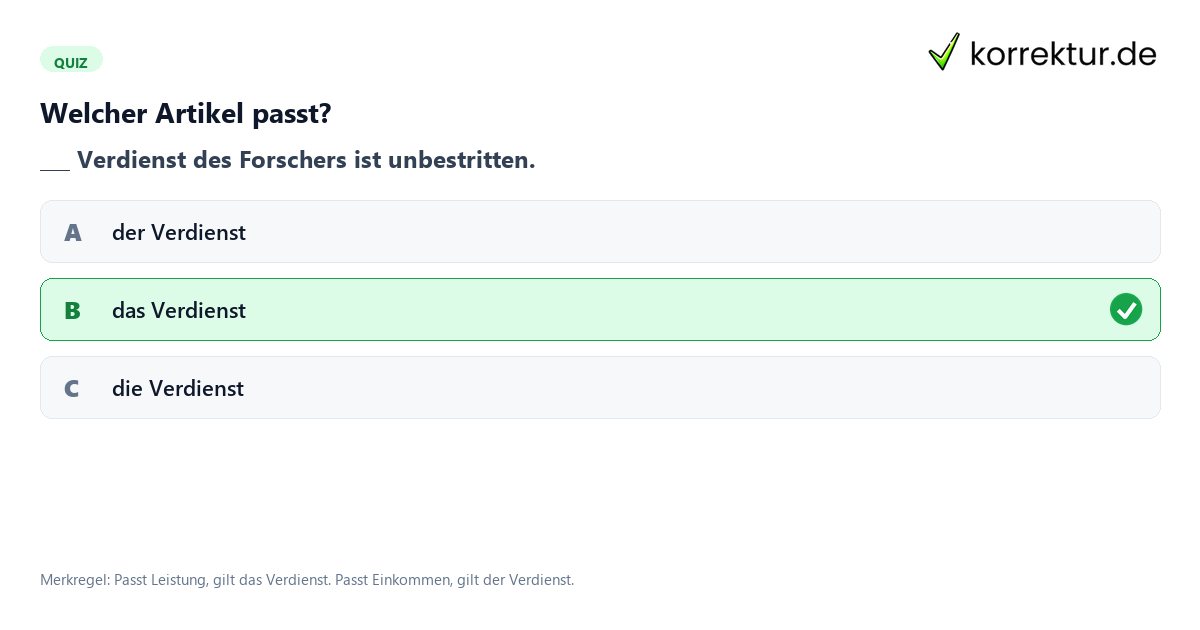Verdienst Artikel Verdienst Artikel