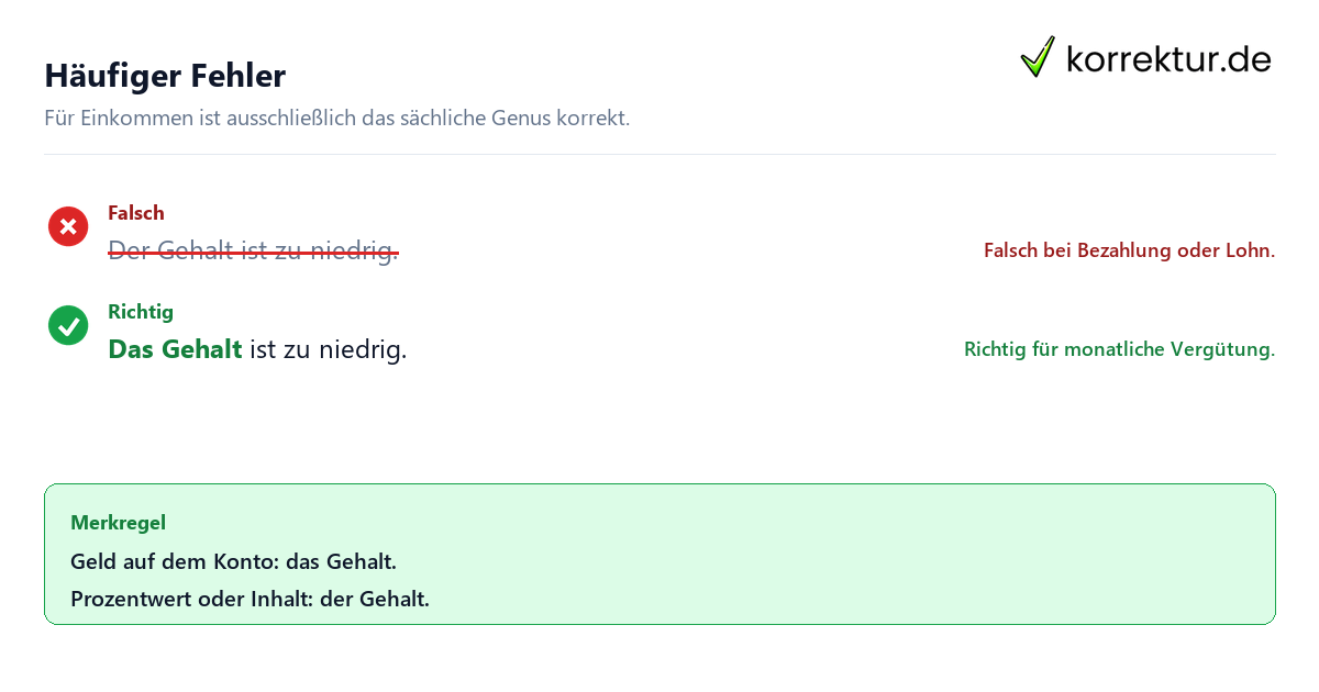 der oder das Gehalt