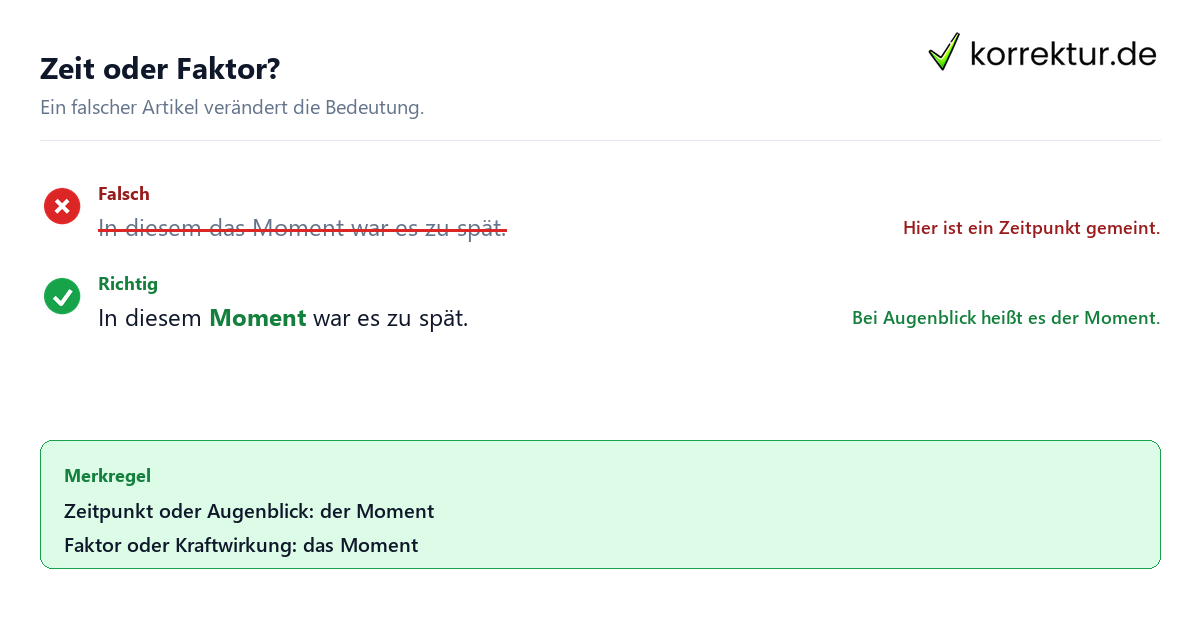 Schritt für Schritt der oder das Moment: Schritte