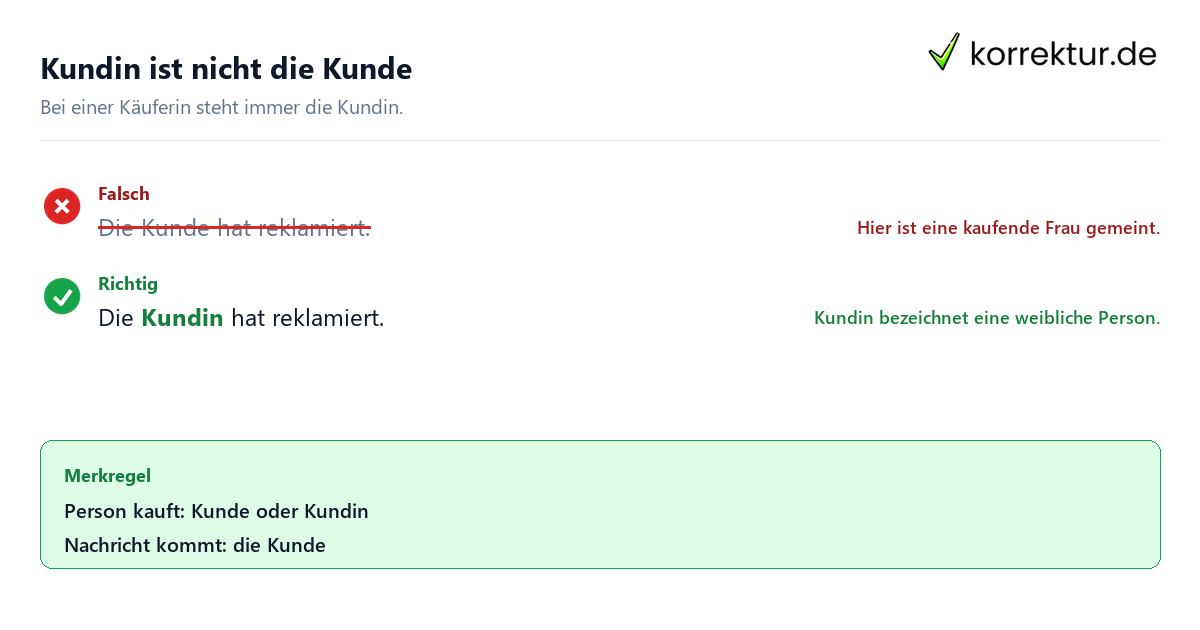 Der oder die Kunde richtig verwenden