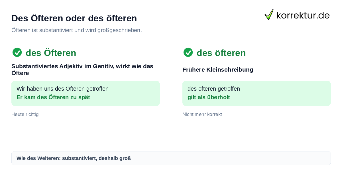 Des Öfteren groß oder klein schreiben: richtig mit großem Ö