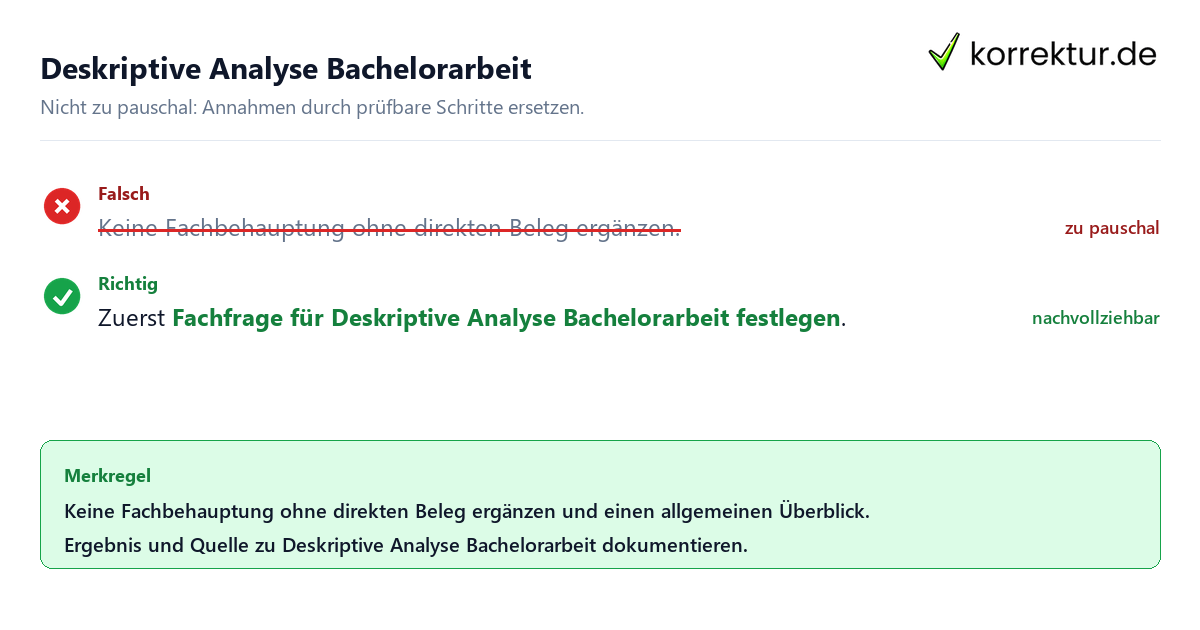 Deskriptive Analyse Bachelorarbeit Ungeeignete und belastbare Vorgehensweise bei Deskriptive Analyse Bachelorarbeit