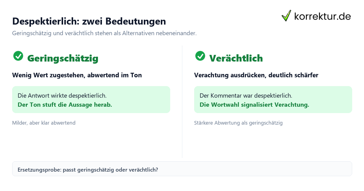 Was bedeutet despektierlich? Bedeutung geringschätzig und verächtlich im Vergleich