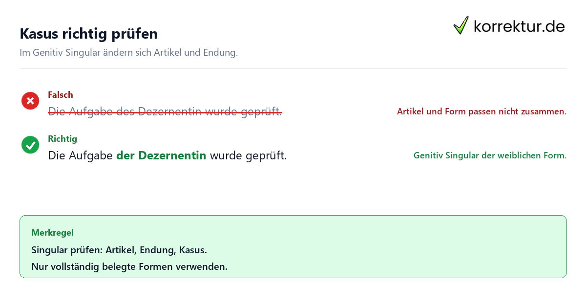 Dezernent richtig gendern: Formen sicher verwenden im Kasus prüfen