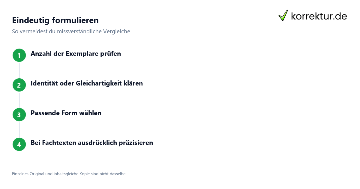 Dieselbe oder die gleiche Unterschied