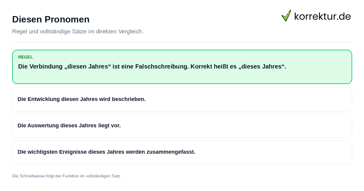 Diesen Pronomen Konkrete Regel und vollständige Beispielsätze zu Diesen Pronomen