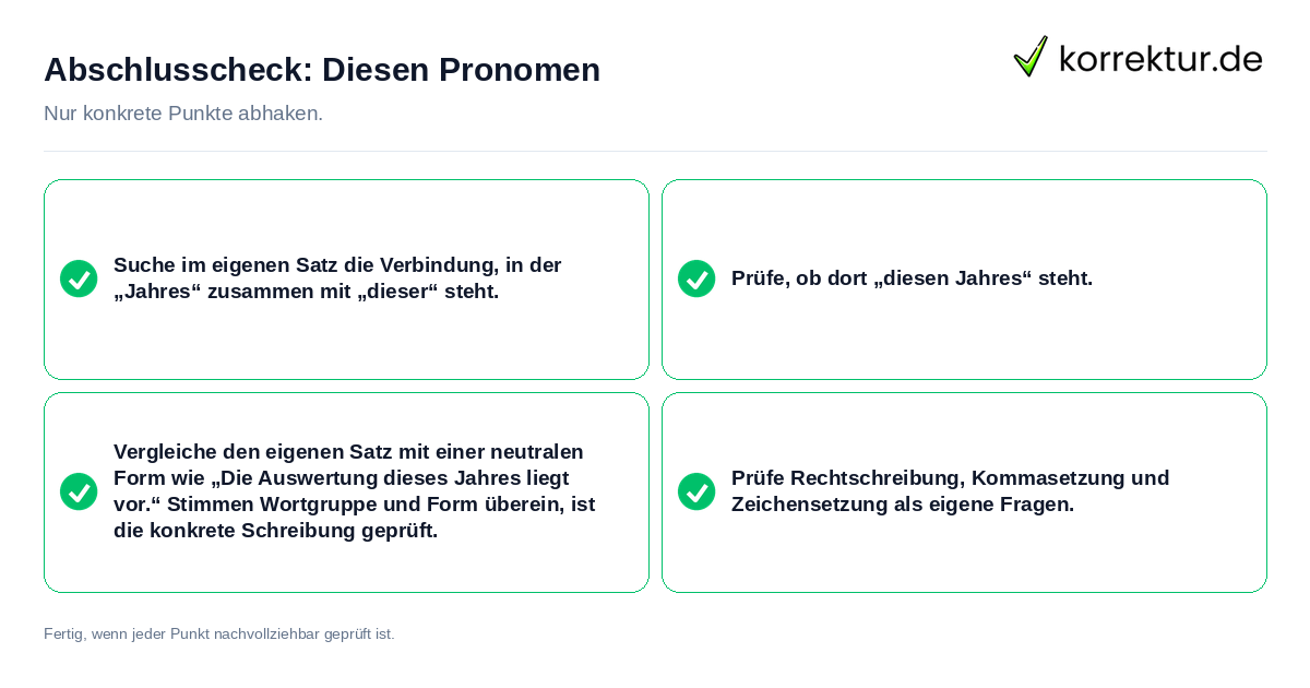 Abschlusscheck: Diesen Pronomen Konkreter Abschlusscheck zu Diesen Pronomen