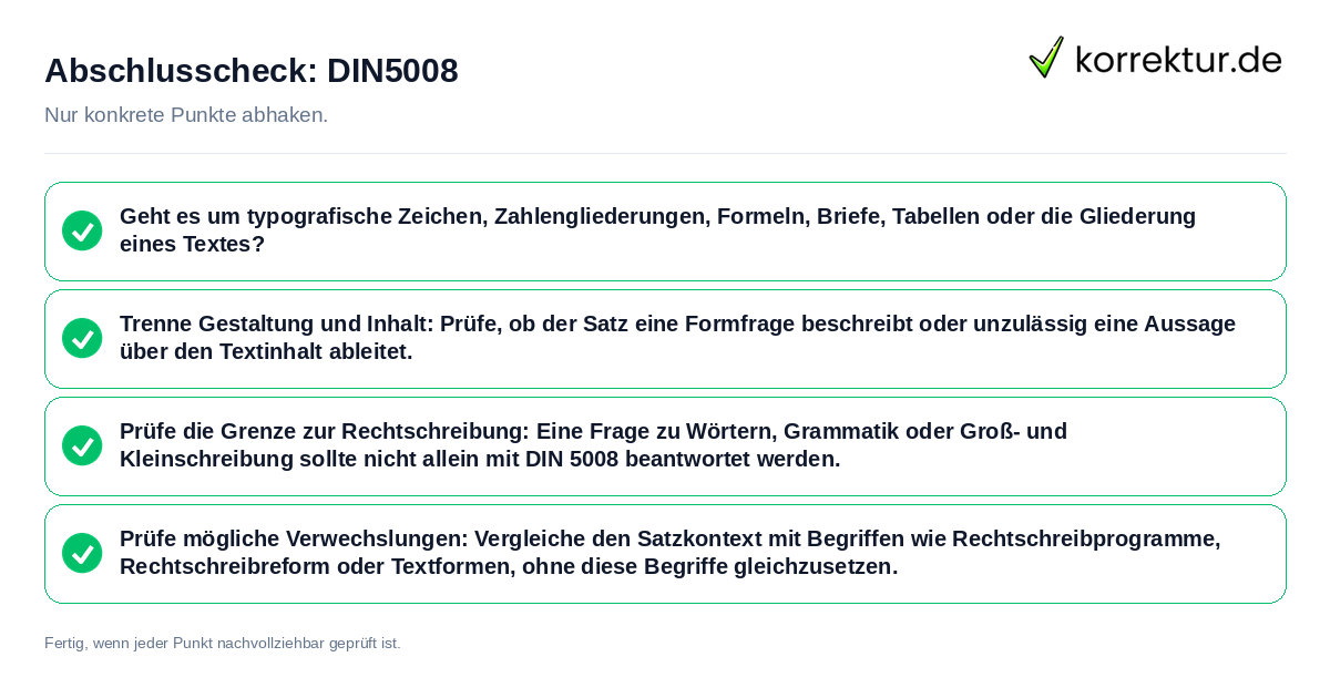 Konkreter Abschlusscheck zu DIN5008