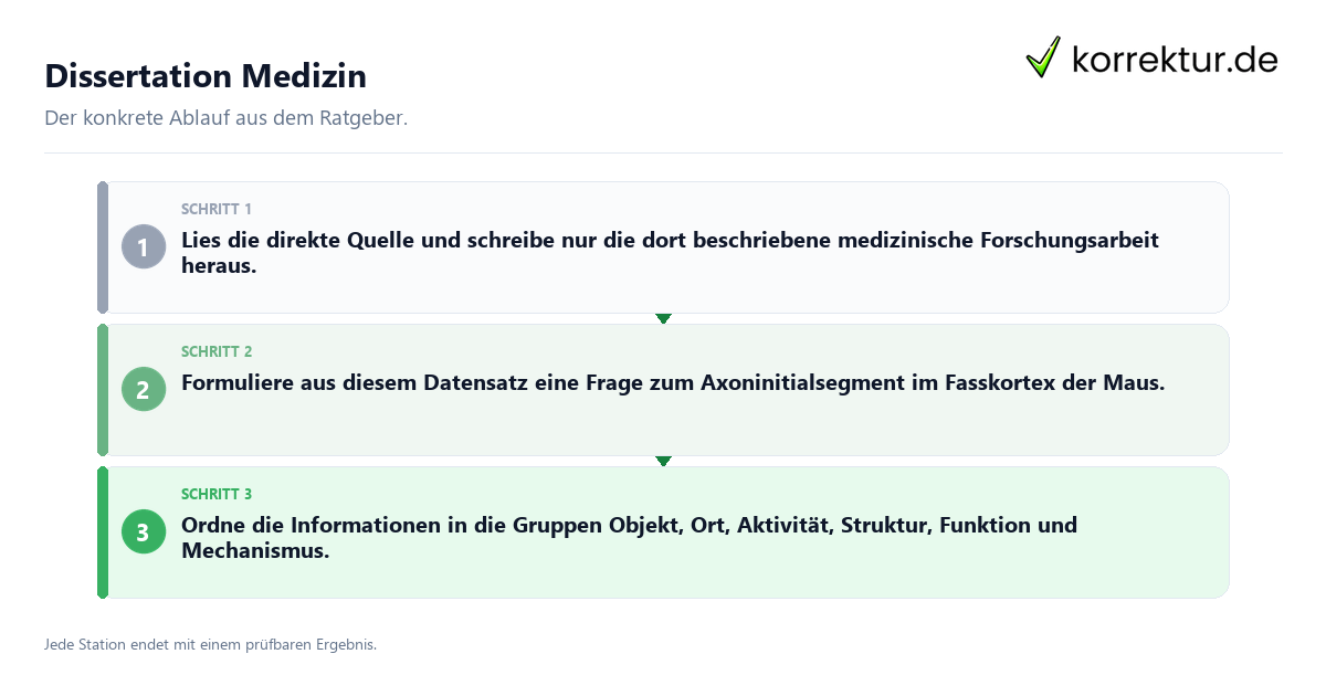 Konkrete Schritte zu Dissertation Medizin