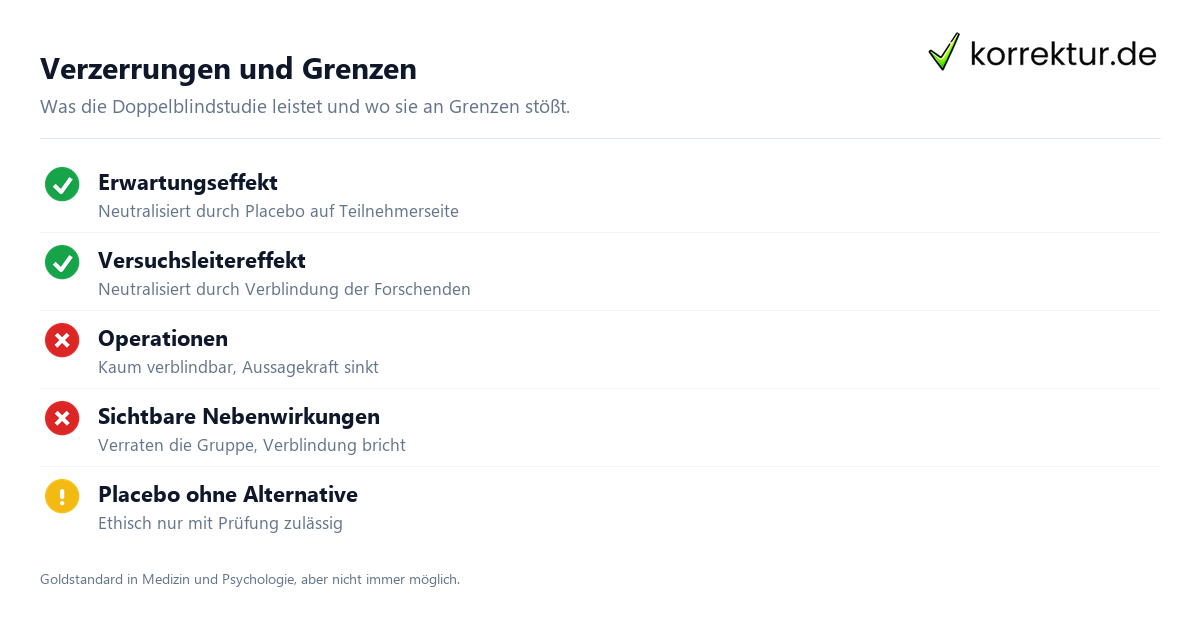 Verzerrungen und Grenzen Doppelblindstudie: Verzerrungen, Grenzen und ethische Faktoren im Überblick