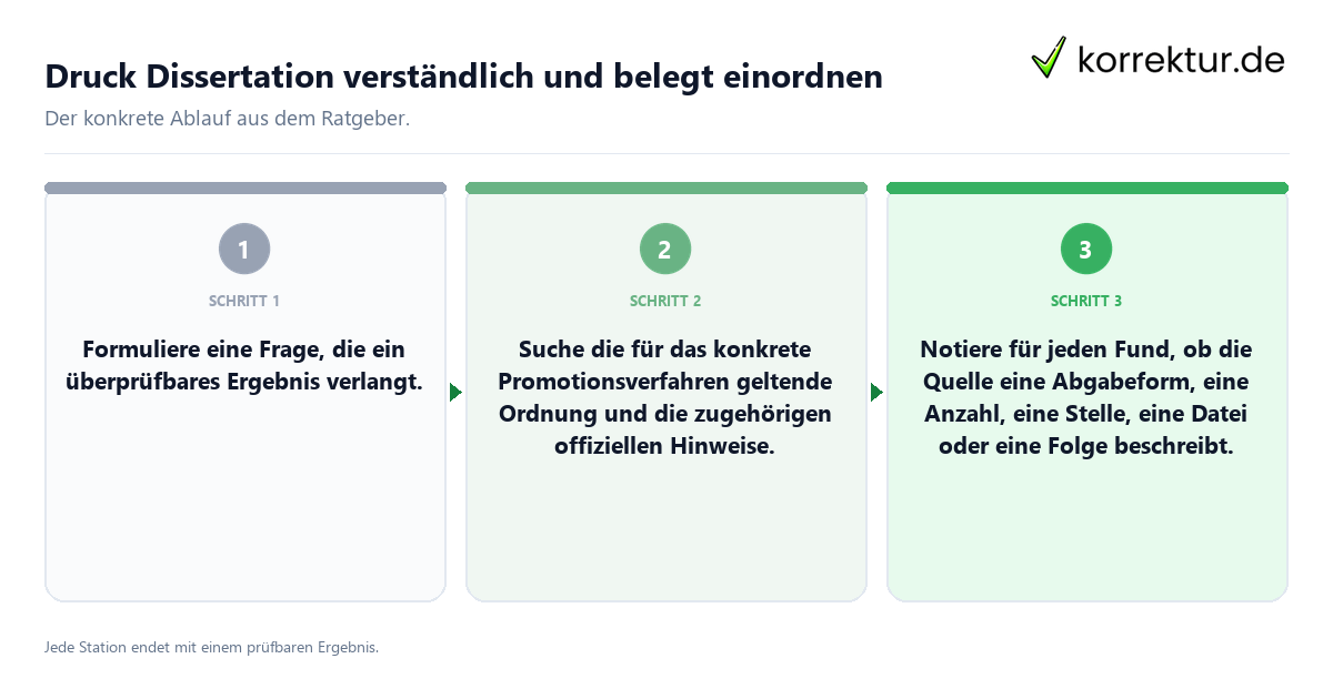 Konkrete Schritte zu Druck Dissertation verständlich und belegt einordnen
