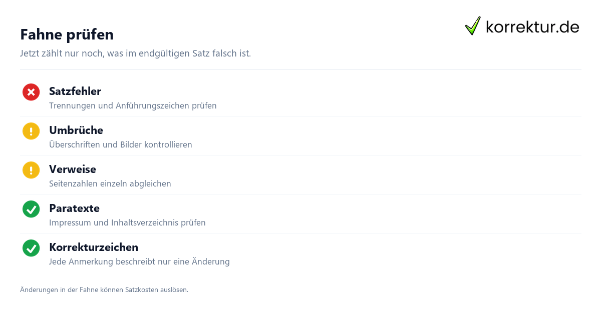 Druckfahne und Imprimatur: letzte Prüfung vor dem Druck