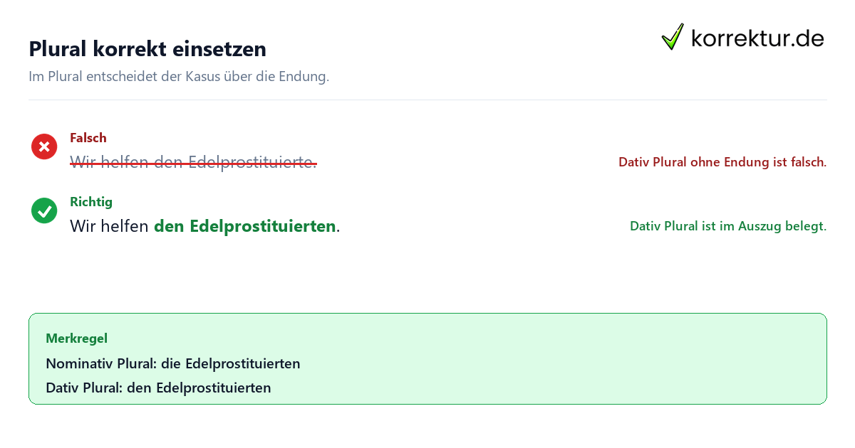 Plural korrekt einsetzen Edelprostituierte gendergerecht und korrekt verwenden im Plural