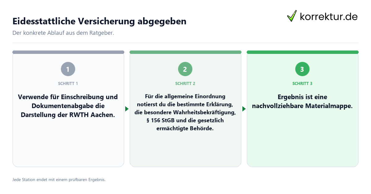 Konkrete Schritte zu Eidesstattliche Versicherung abgegeben
