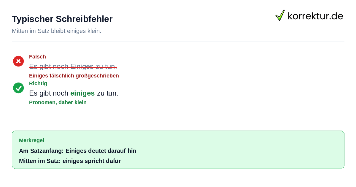 Einiges groß oder klein: Fehler korrigiert
