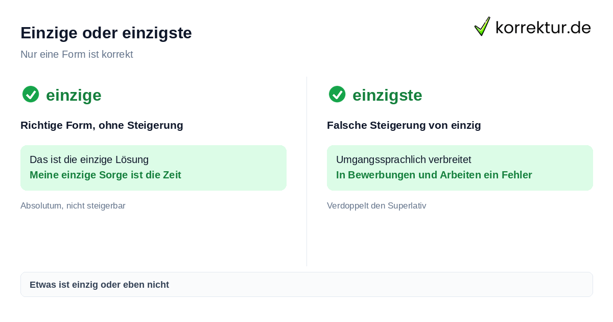 Einzige oder einzigste richtig verwenden