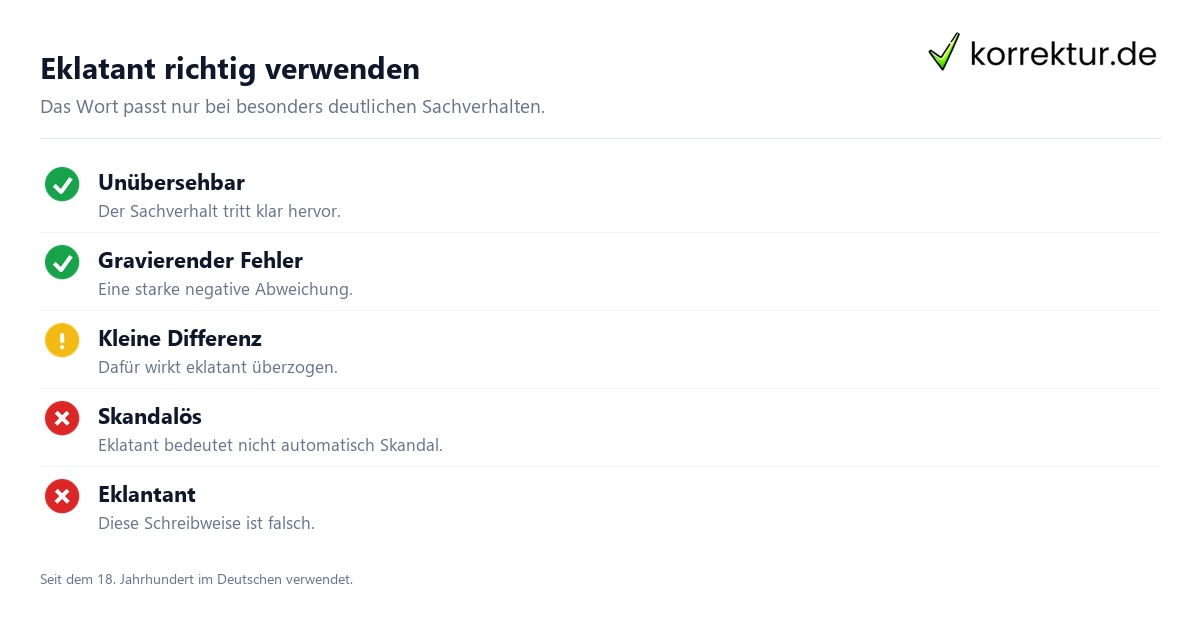 Eklatant richtig verwenden eklatant Bedeutung richtig verwenden