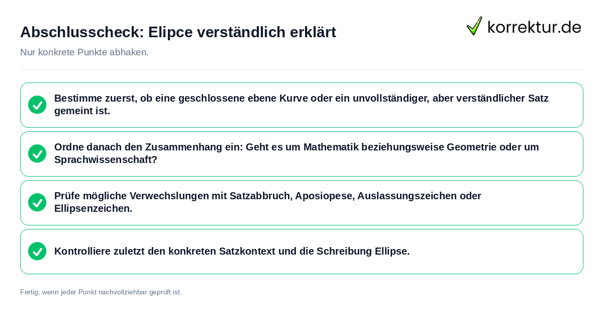 Konkreter Abschlusscheck zu Elipce verständlich erklärt