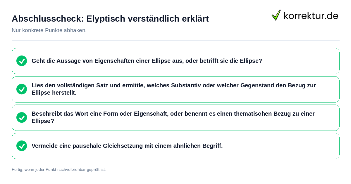 Konkreter Abschlusscheck zu Elyptisch verständlich erklärt