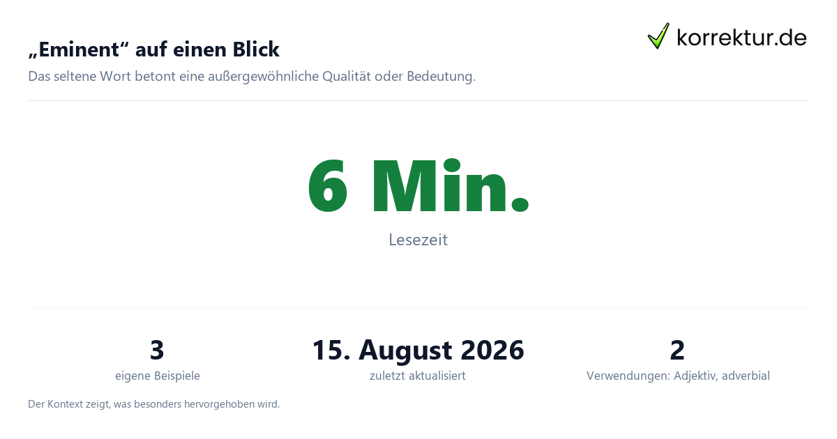 Was bedeutet „eminent“? Bedeutung auf einen Blick