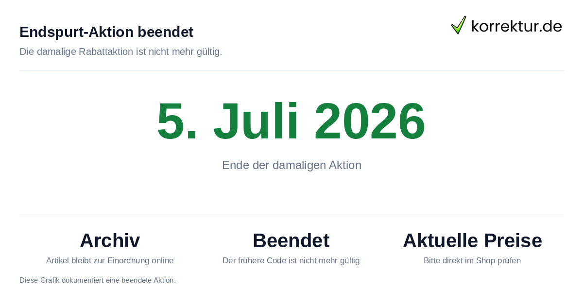 Archivhinweis zur beendeten Endspurt-Aktion 2026